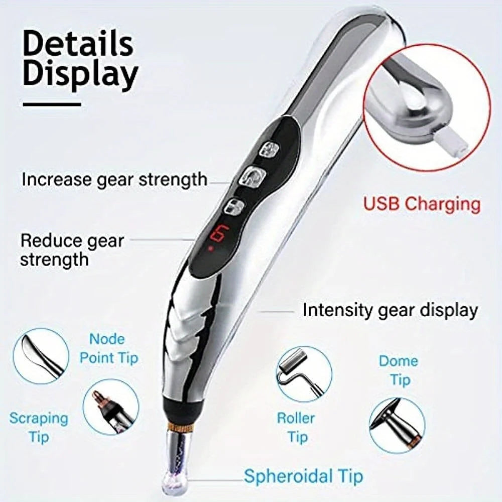 Acupuncture Pen Cordless 5-in-1 Adjustable Intensity
