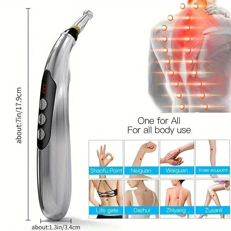 Acupuncture Pen Needle-Free Cordless & Rechargeable 5 Swappable Heads