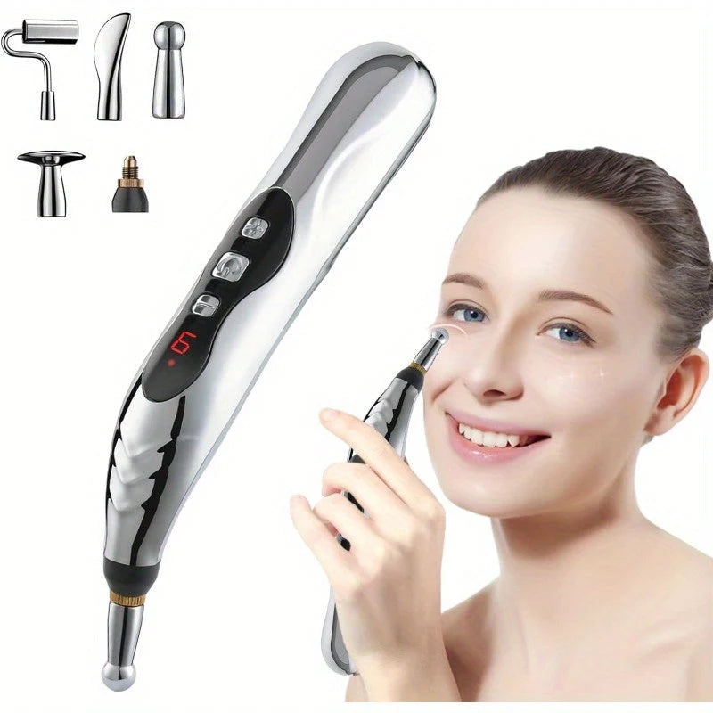 Acupuncture Pen Needle-Free Cordless & Rechargeable 5 Swappable Heads