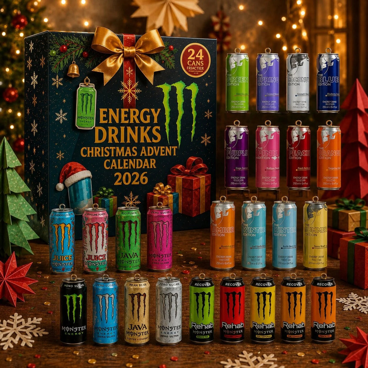 Advent Calendar 24-Day Energy Drink-Inspired Designs