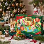 Advent Calendar 24 Mini Plush Animals Reusable Storage Box