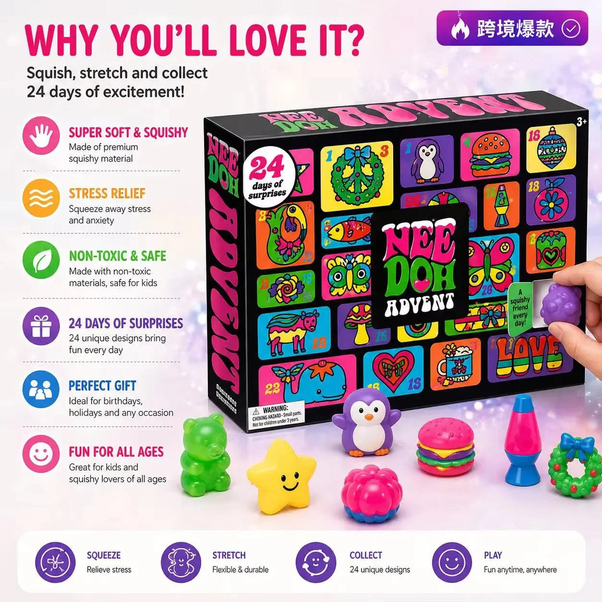 Advent Calendar 24 Slow-Rising Squishy Toys