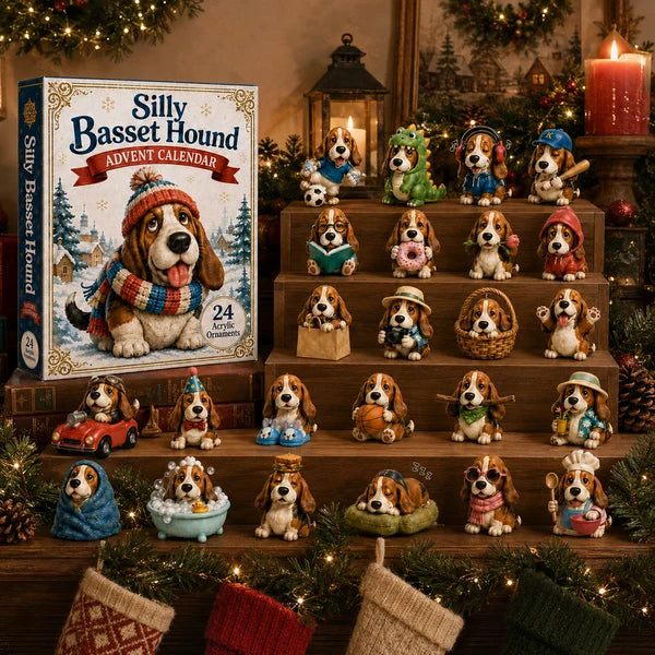 Advent Calendar Basset Hound Acrylic Ornaments Set of 24