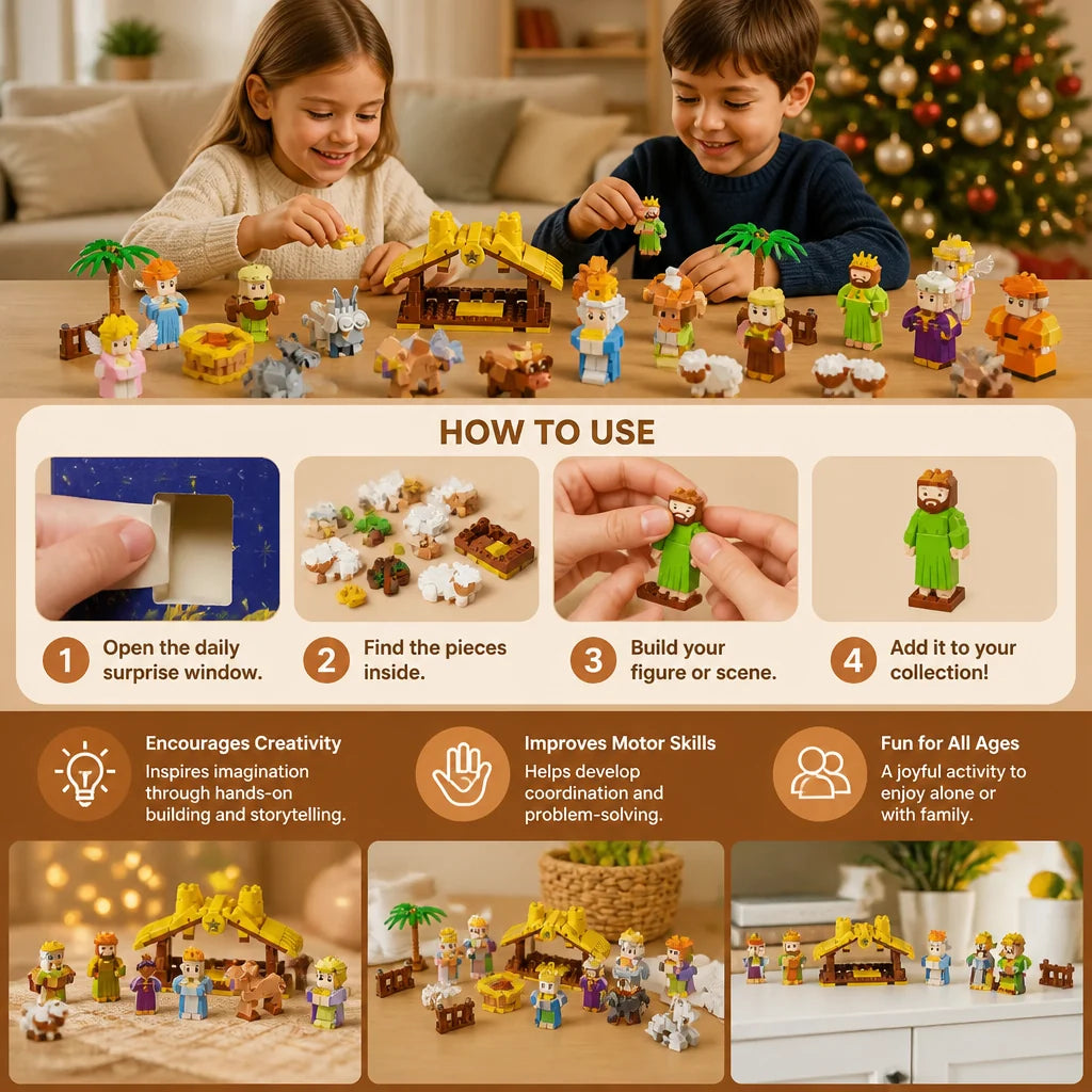 Advent Calendar Build-Your-Own Nativity Scene 24-Day