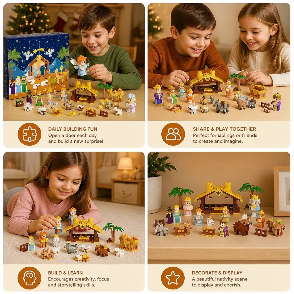 Advent Calendar Build-Your-Own Nativity Scene 24-Day