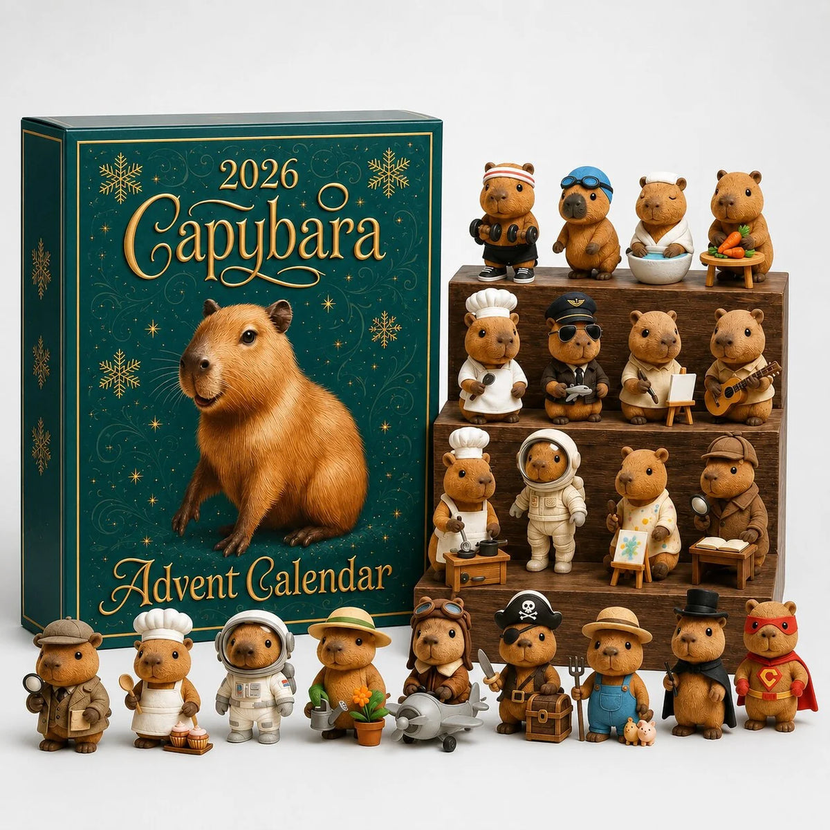 Advent Calendar Capybara 24 Daily Surprises Collectible PVC