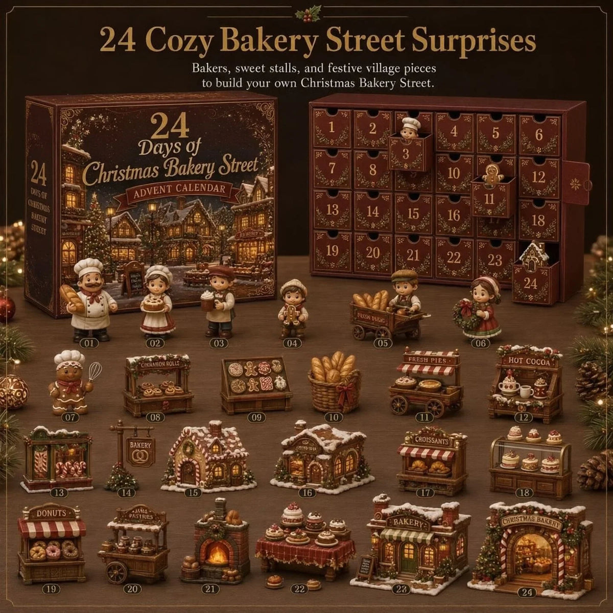 Advent Calendar Clear Acrylic Christmas Village Hanging Design