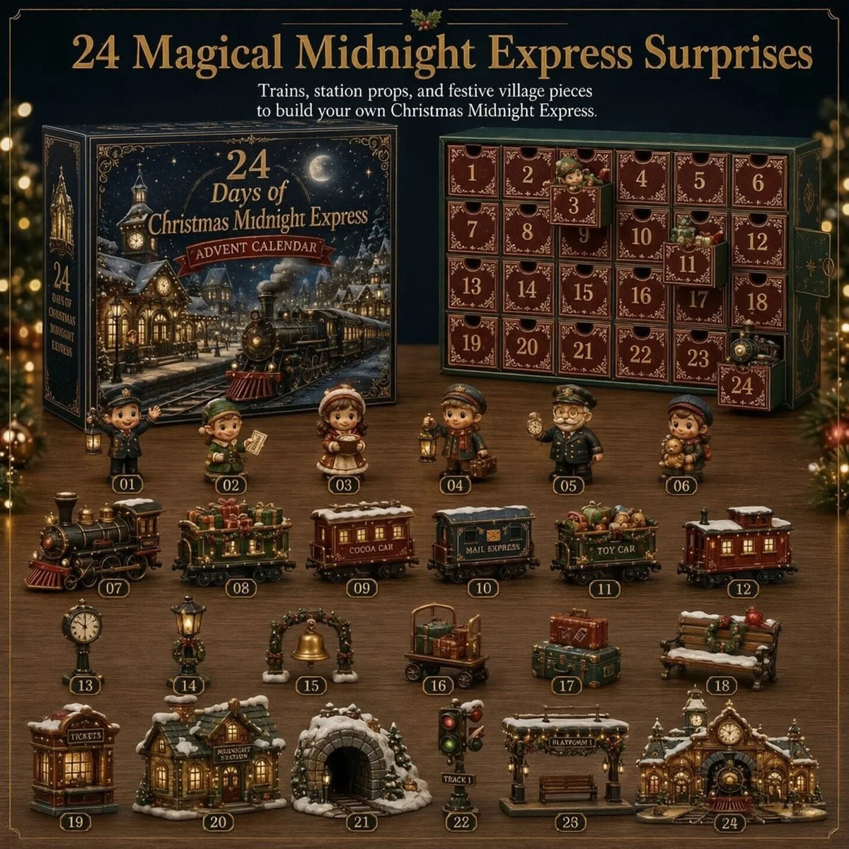 Advent Calendar Clear Acrylic Christmas Village Hanging Design