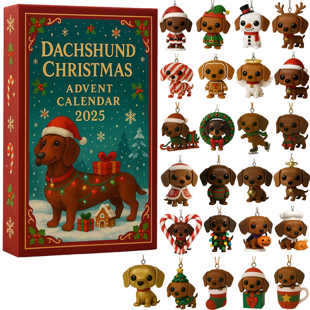 Advent Calendar Dachshund Figurines 24 Doors