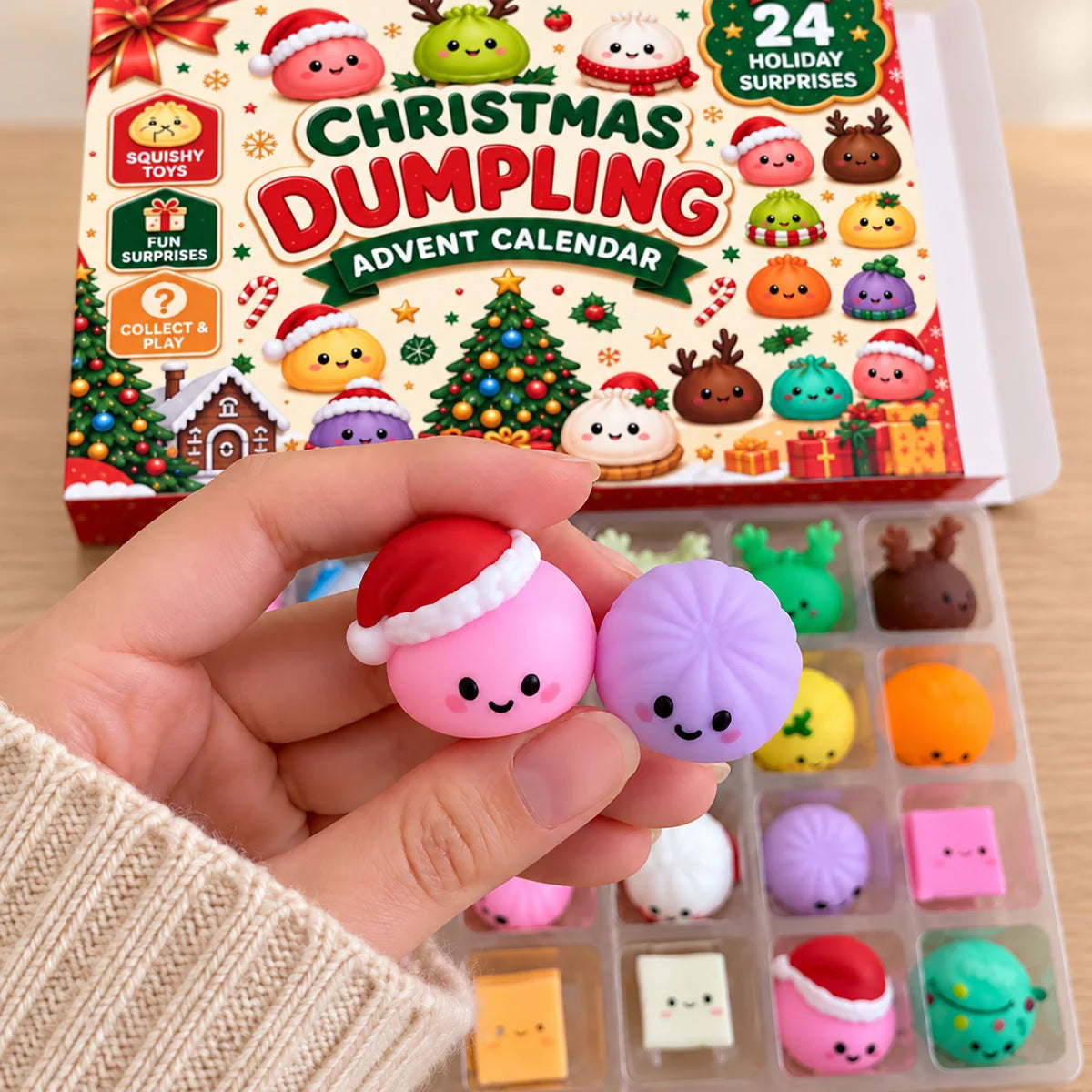 Advent Calendar Dumpling Squishies 24-Day Christmas Countdown