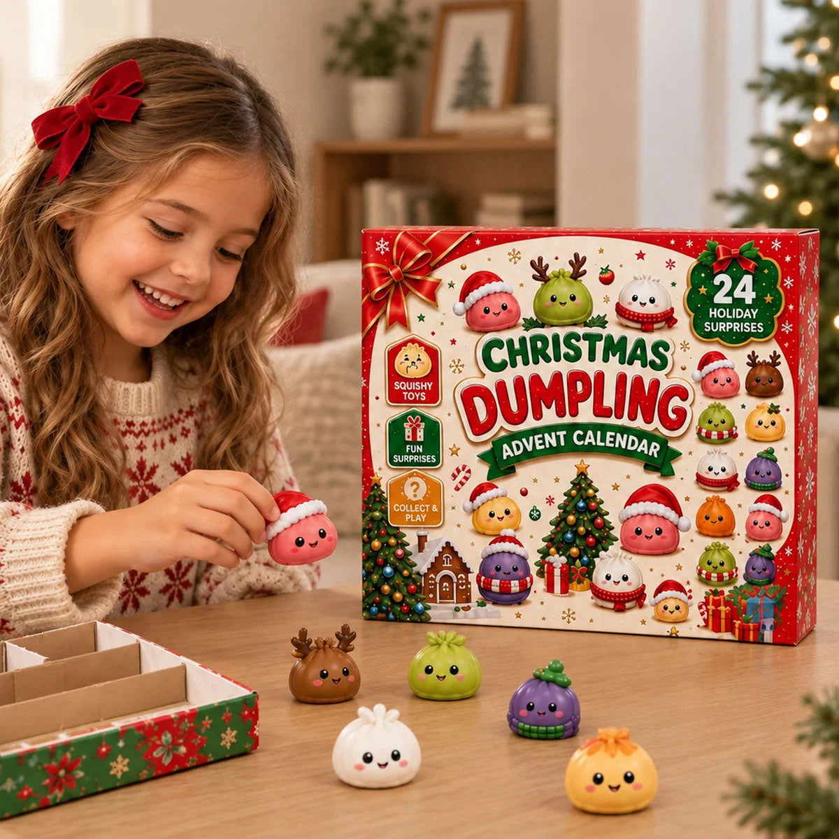 Advent Calendar Dumpling Squishies 24-Day Christmas Countdown