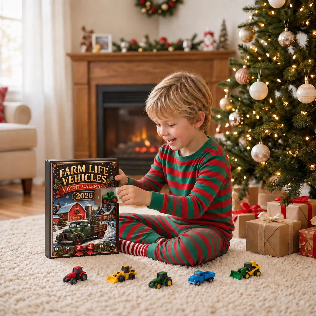 Advent Calendar Farm Vehicle Play Set 24 Days