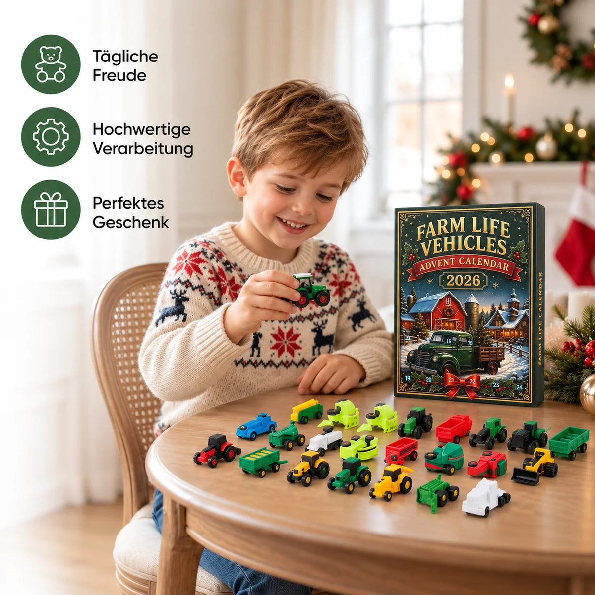 Advent Calendar Farm Vehicle Play Set 24 Days