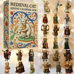 Advent Calendar Medieval Cat Figures Acrylic Set of 24