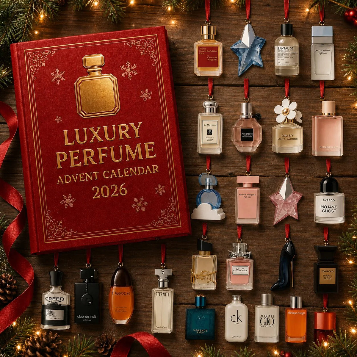 Advent Calendar Perfume Bottle Design 24-Day Countdown