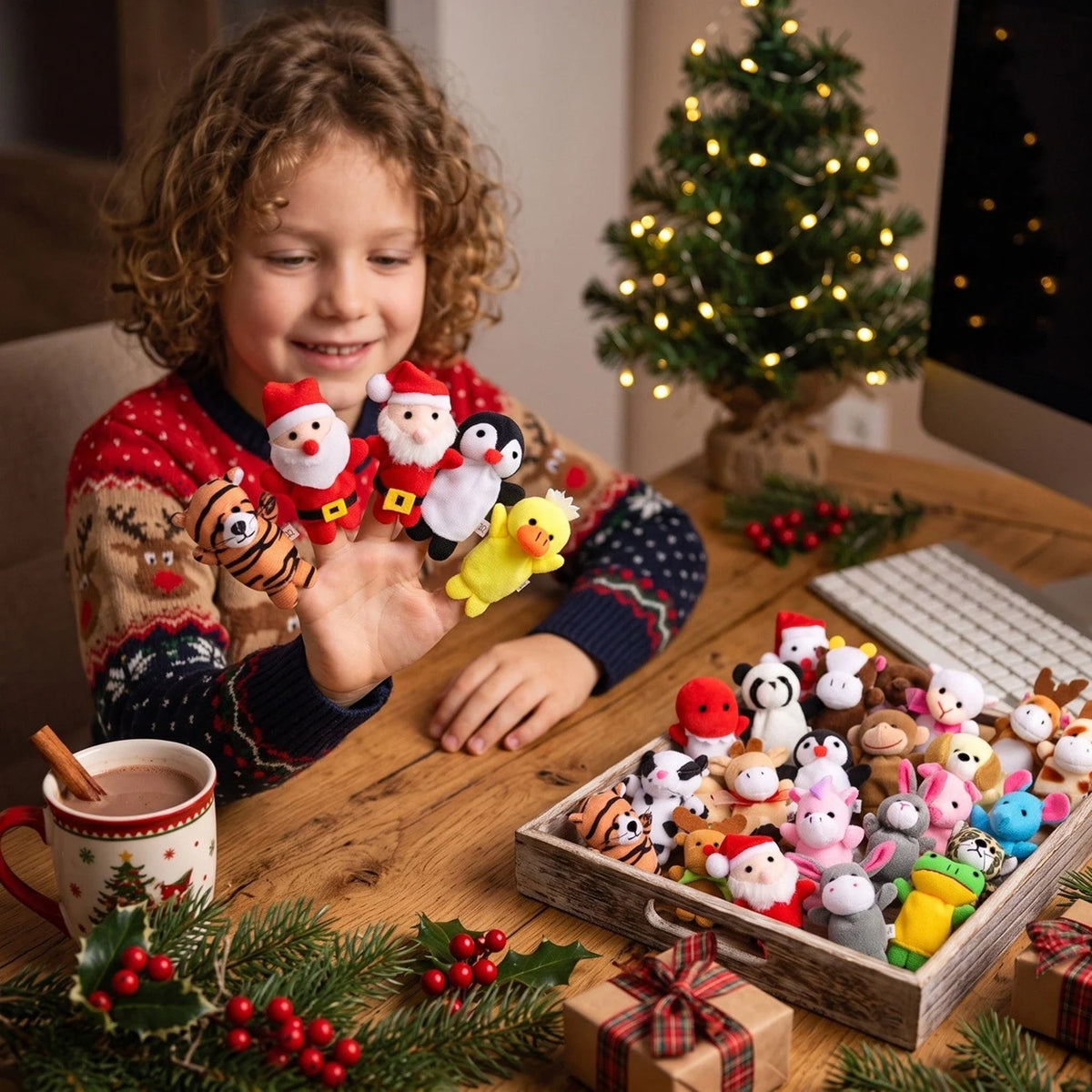 Advent Calendar Plush Finger Puppets Set of 24