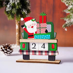 Advent Calendar Wooden Santa Truck Movable Numbers