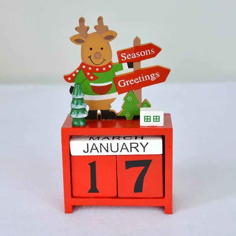 Advent Calendar Wooden Snowman Design 24 Compartments