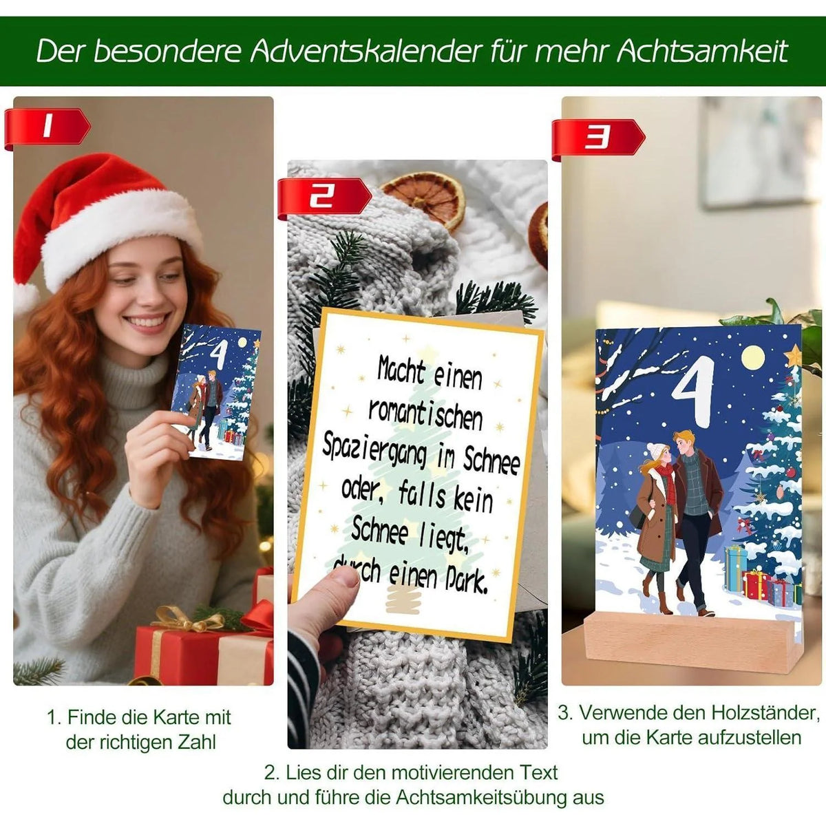 Advent Calendar for Couples 24 Double-Sided Activity Cards