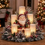 Advent Wreath Lighted Nativity Scene Four Flameless Candles