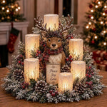 Advent Wreath Lighted Nativity Scene Four Flameless Candles