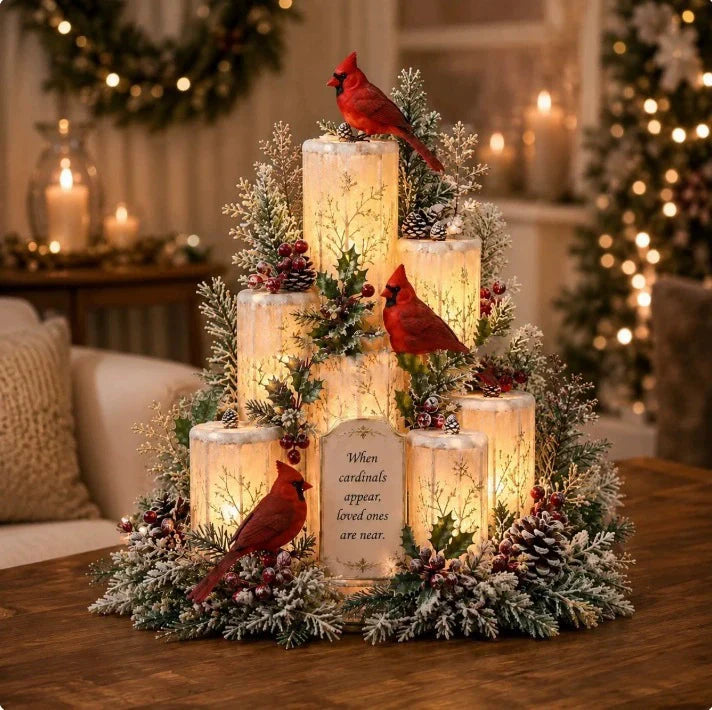 Advent Wreath Lighted Nativity Scene Four Flameless Candles