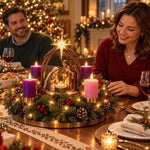 Advent Wreath Nativity Scene Four Flameless LED Candles