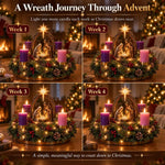 Advent Wreath Nativity Scene Four Flameless LED Candles