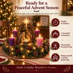 Advent Wreath Nativity Scene Four Flameless LED Candles