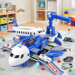 Airplane Playset With Airport Service Vehicles Durable Plastic
