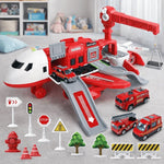 Airplane Playset With Airport Service Vehicles Durable Plastic