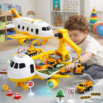 Airplane Playset With Airport Service Vehicles Durable Plastic