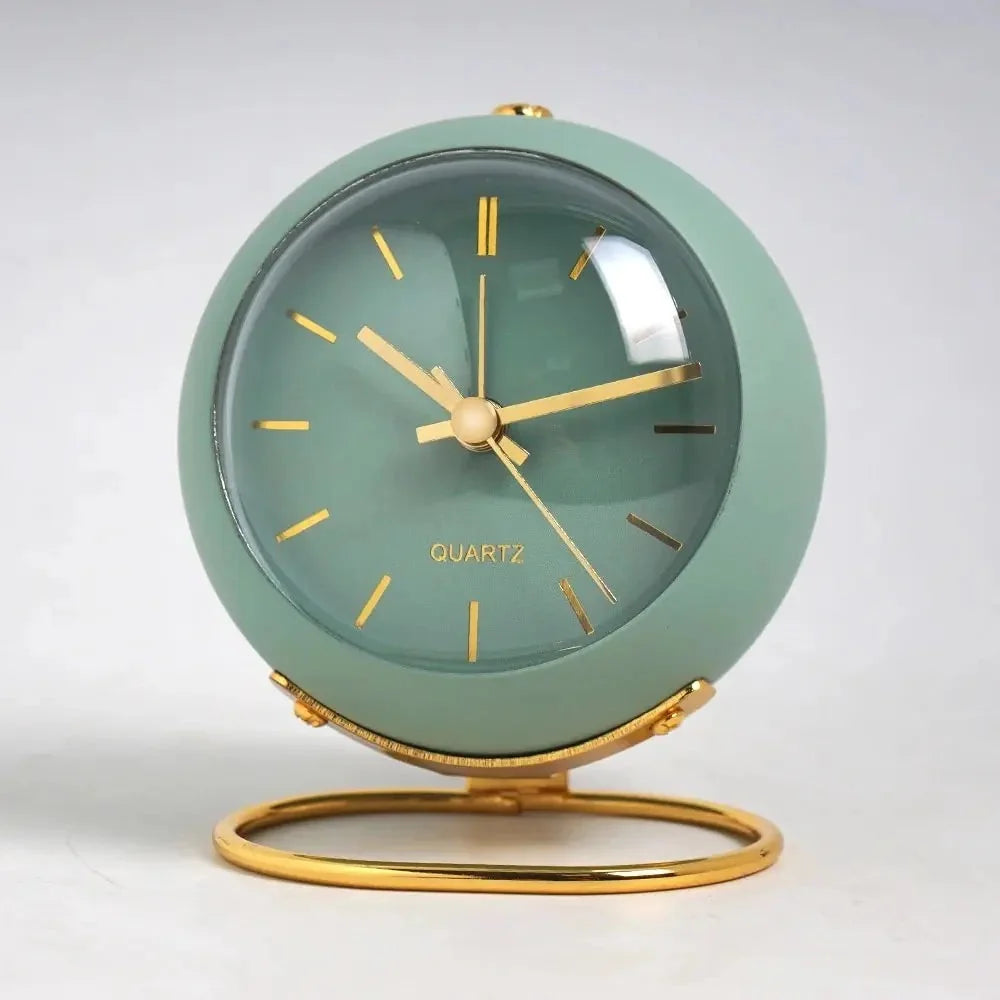 Alarm Clock Analog Dial Night Light Quartz Movement