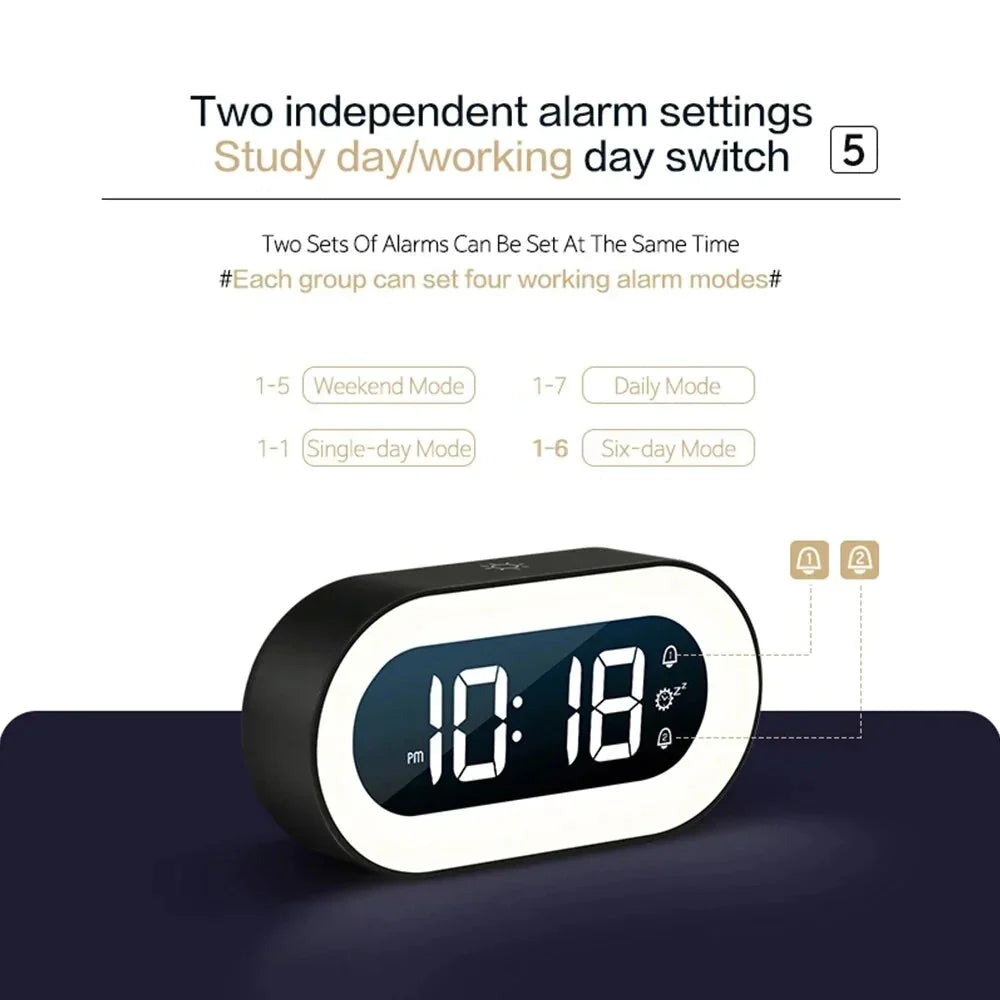 Alarm Clock Sunrise Simulation Nature Sounds USB-C Rechargeable