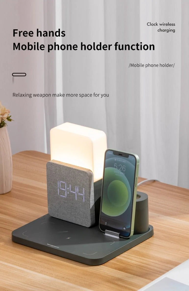 Alarm Clock Wireless Charging Night Light
