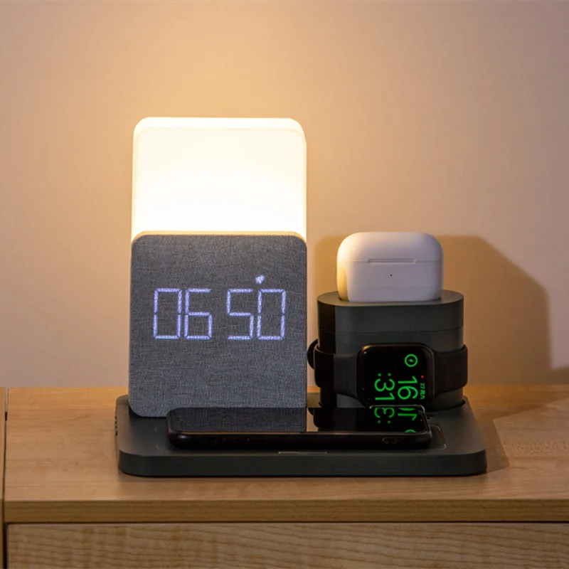 Alarm Clock Wireless Charging Night Light