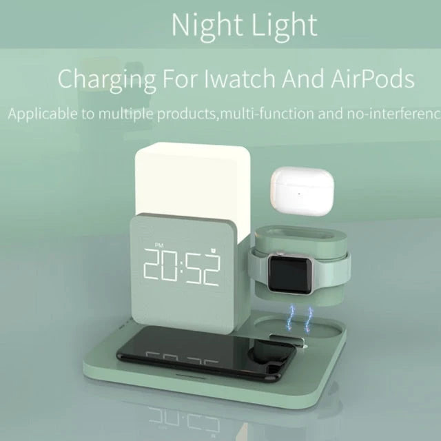 Alarm Clock Wireless Charging Night Light