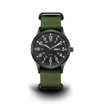 Analog Watch Large Numerals Day-Date Display Woven Fabric Strap