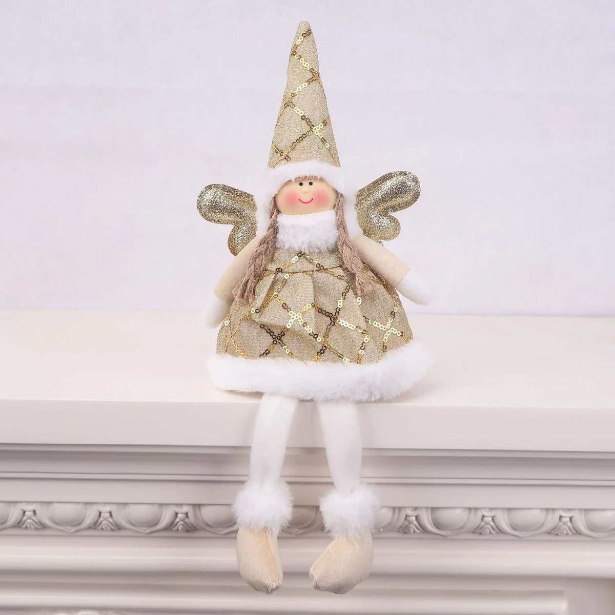 Angel Figurine Handmade Textile Shelf & Mantel Six Colors