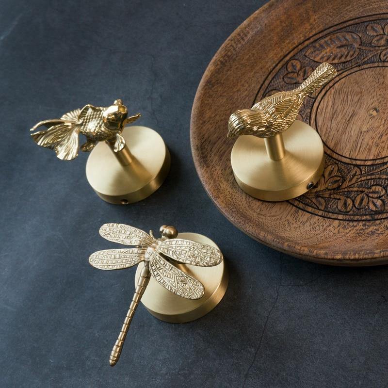 Animal Coat Hook Solid Brass Polished Gold Finish