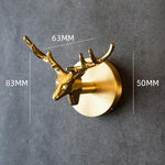Animal Coat Hook Solid Brass Polished Gold Finish