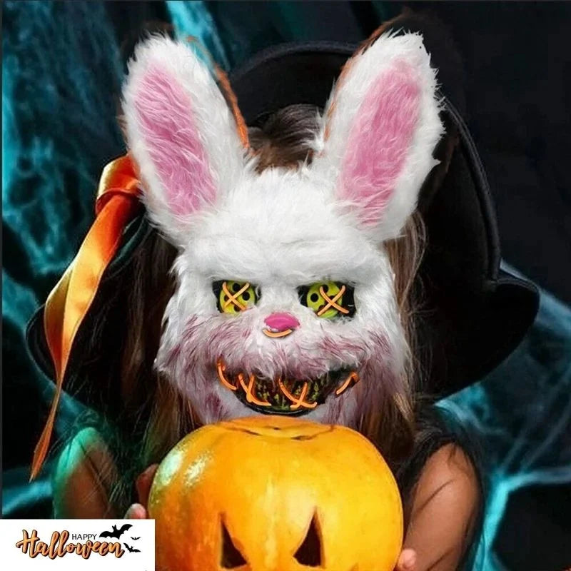 Animal Mask Glowing LED Eyes Battery-Powered Rabbit or Bear Design