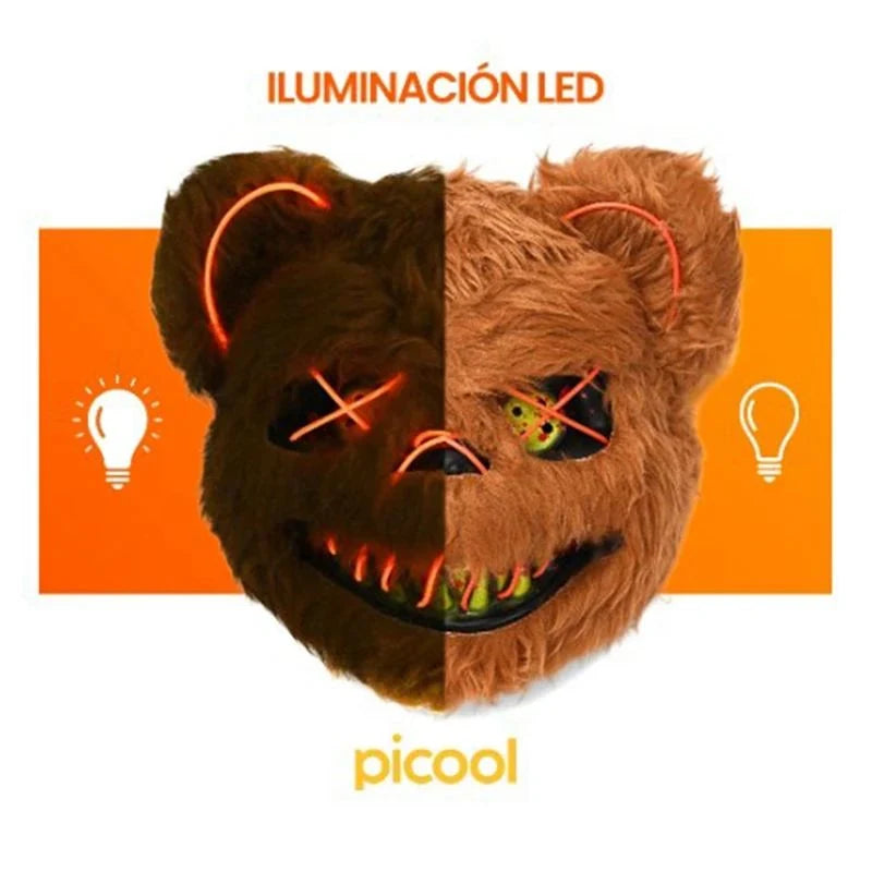 Animal Mask Glowing LED Eyes Battery-Powered Rabbit or Bear Design