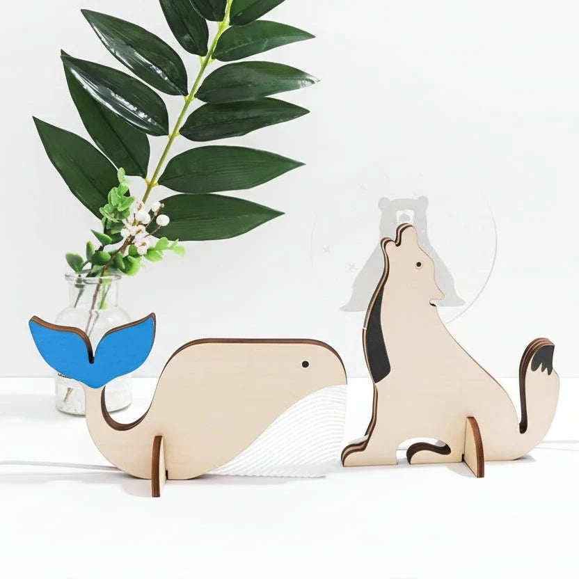 Animal Night Light Wooden LED USB Powered Soft Glow