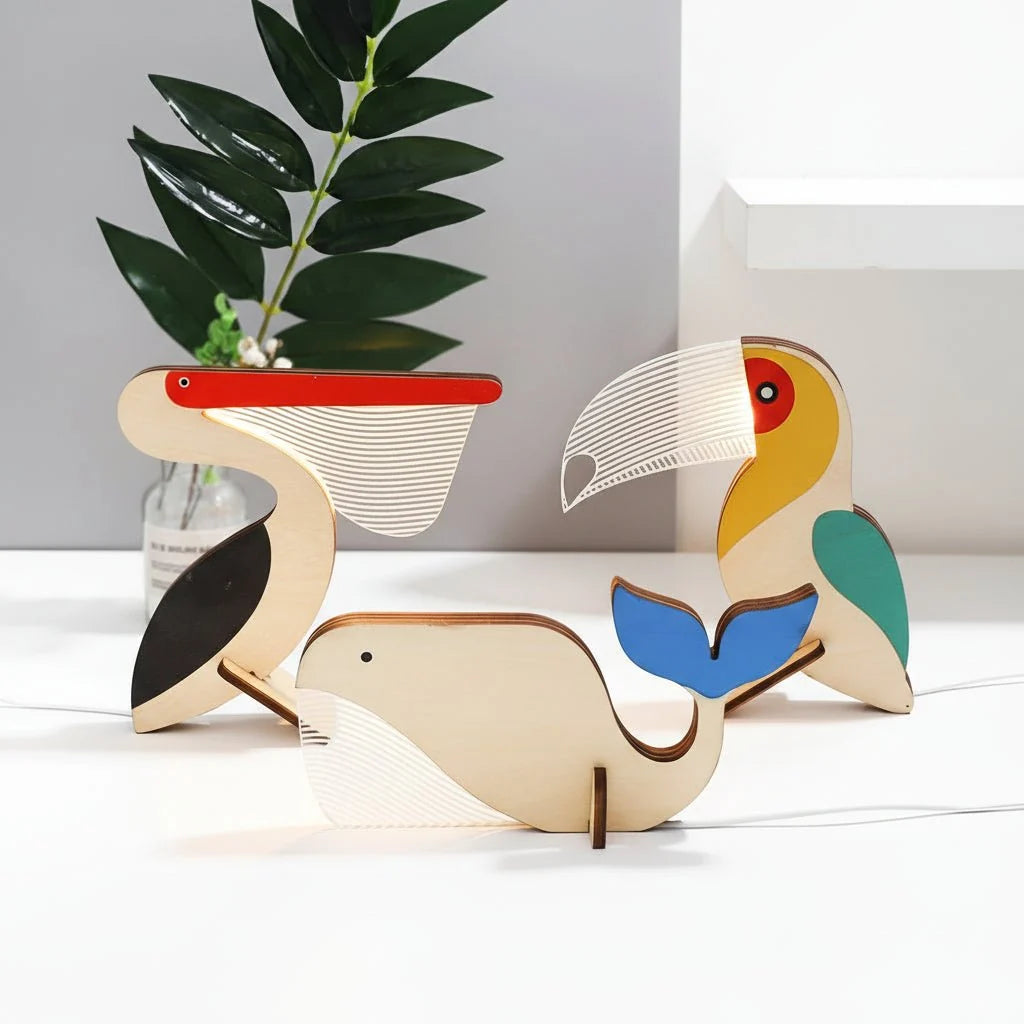Animal Night Light Wooden LED USB Powered Soft Glow