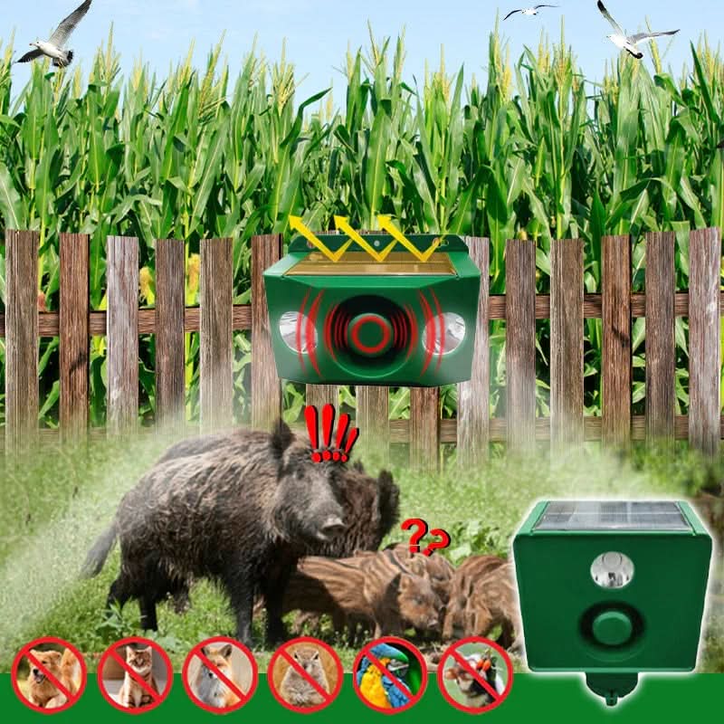 Animal Repellent Solar-Powered Alarm & LED Deterrentsેણ