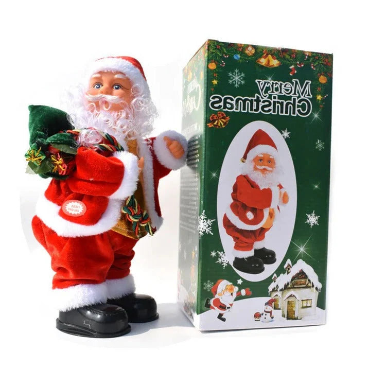 Animated Santa Figurine Climbing Motion Lights & Sound Battery-Powered