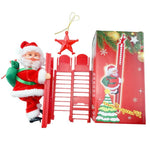 Animated Santa Figurine Climbing Motion Lights & Sound Battery-Powered
