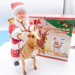 Animated Santa Figurine Climbing Motion Lights & Sound Battery-Powered
