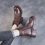 Ankle Boots Lace-Up Side Zip Platform Arch Support